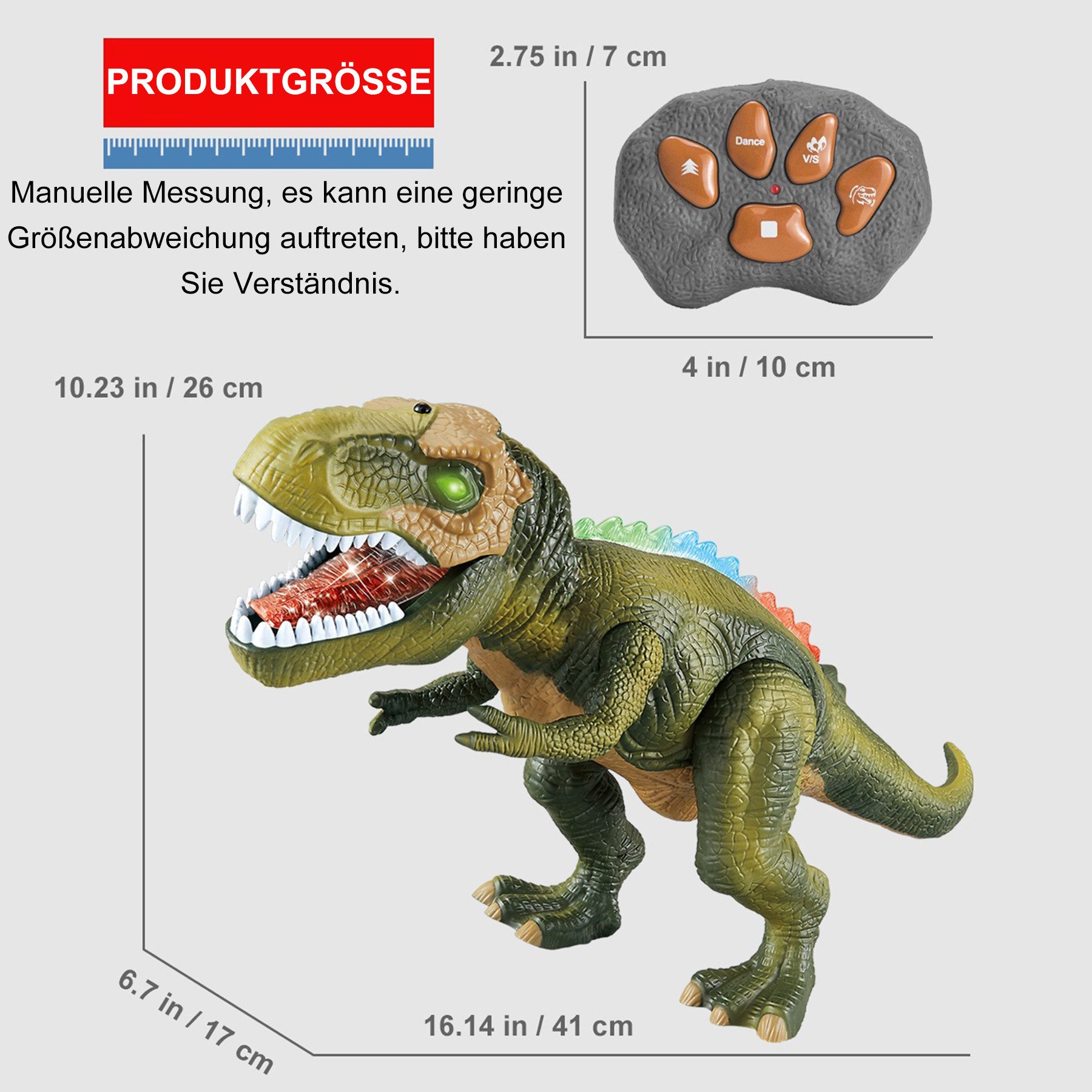 Senmudi Spielfigur Kinder LED Ferngesteuertes Dinosaurier günstig online kaufen