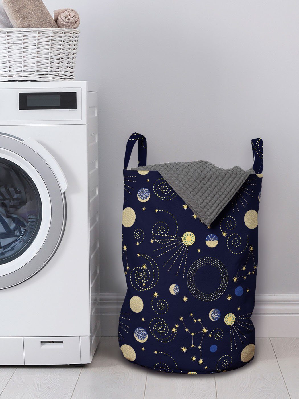 Weltraum-Planeten-Muster Abakuhaus Griffen Kordelzugverschluss Wäschesäckchen Waschsalons, Kosmos mit für Wäschekorb