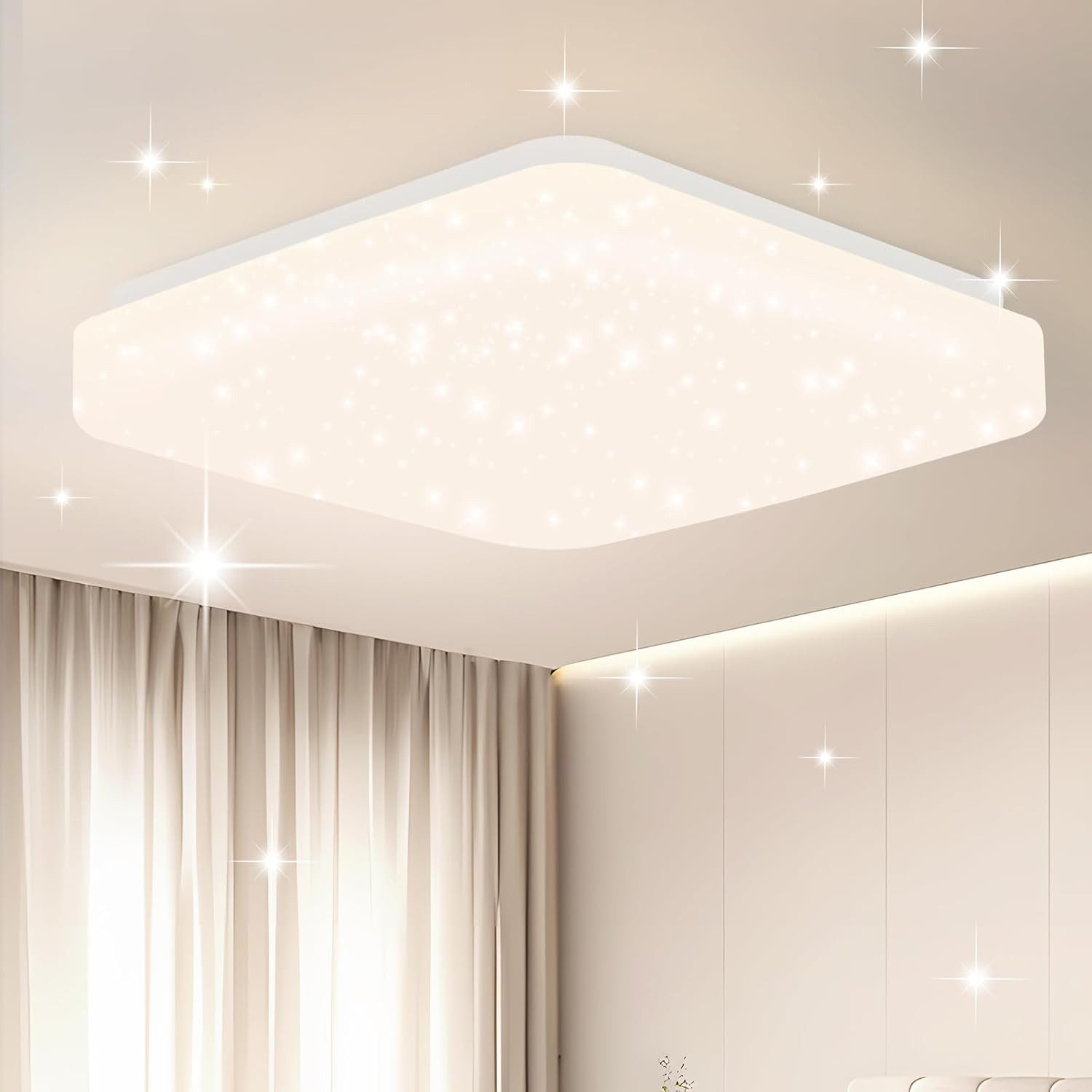 Nettlife Deckenleuchten Sternenhimmel Eckig 15W 21cm Deckenlampe Deckenbele günstig online kaufen