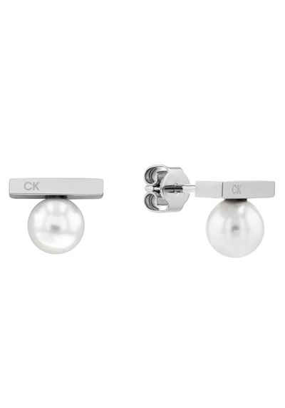 Calvin Klein Paar Ohrstecker »Minimalist Pearl, 35000178«, mit Glasstein - mit Glasperlen