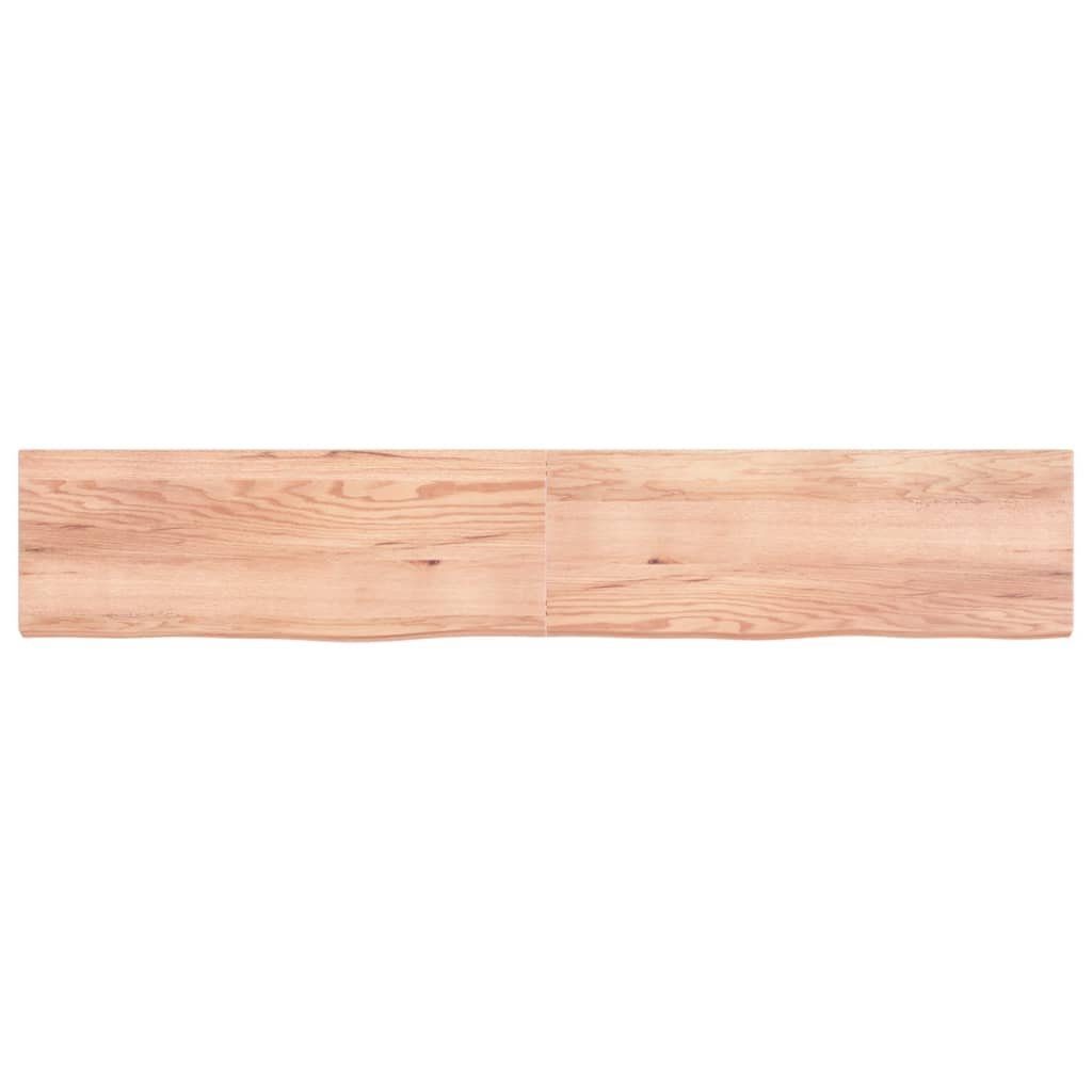 furnicato Tischplatte Hellbraun Eiche 220x40x(2-6)cm Massivholz Behandelt