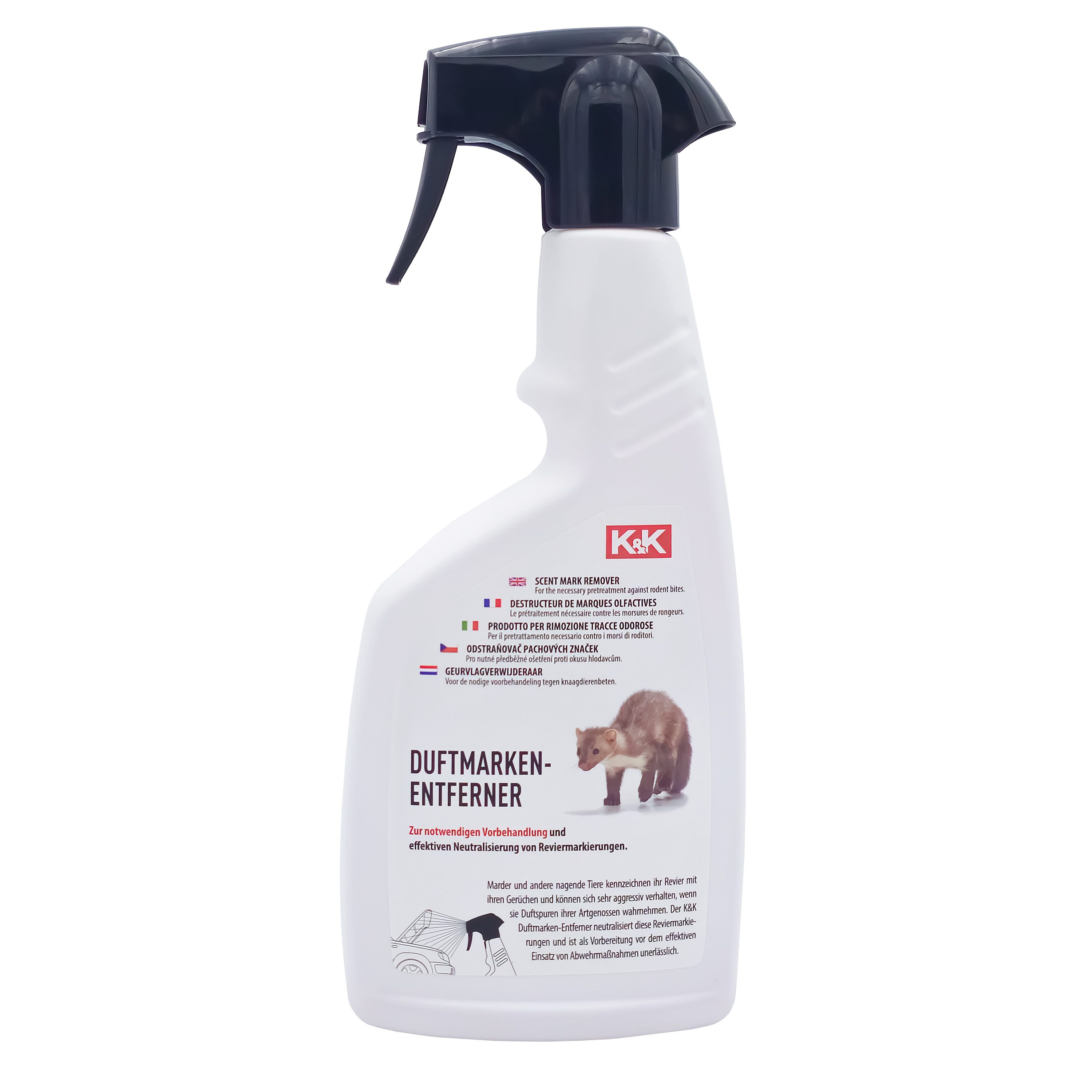 K&K MARDERSCHUTZ Marderspray Marder Duftmarken-Entferner, 500 ml