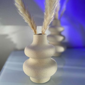 Intirilife Dekovase, Keramik Vase in Creme Weiß - 11.5 x 15.5 cm