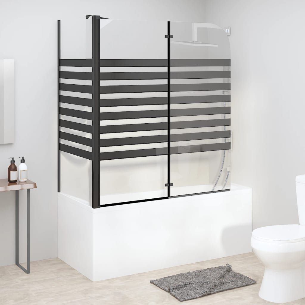 vidaXL Duschwand, Duschabtrennung 120x68x130 cm Hartglas Gestreift