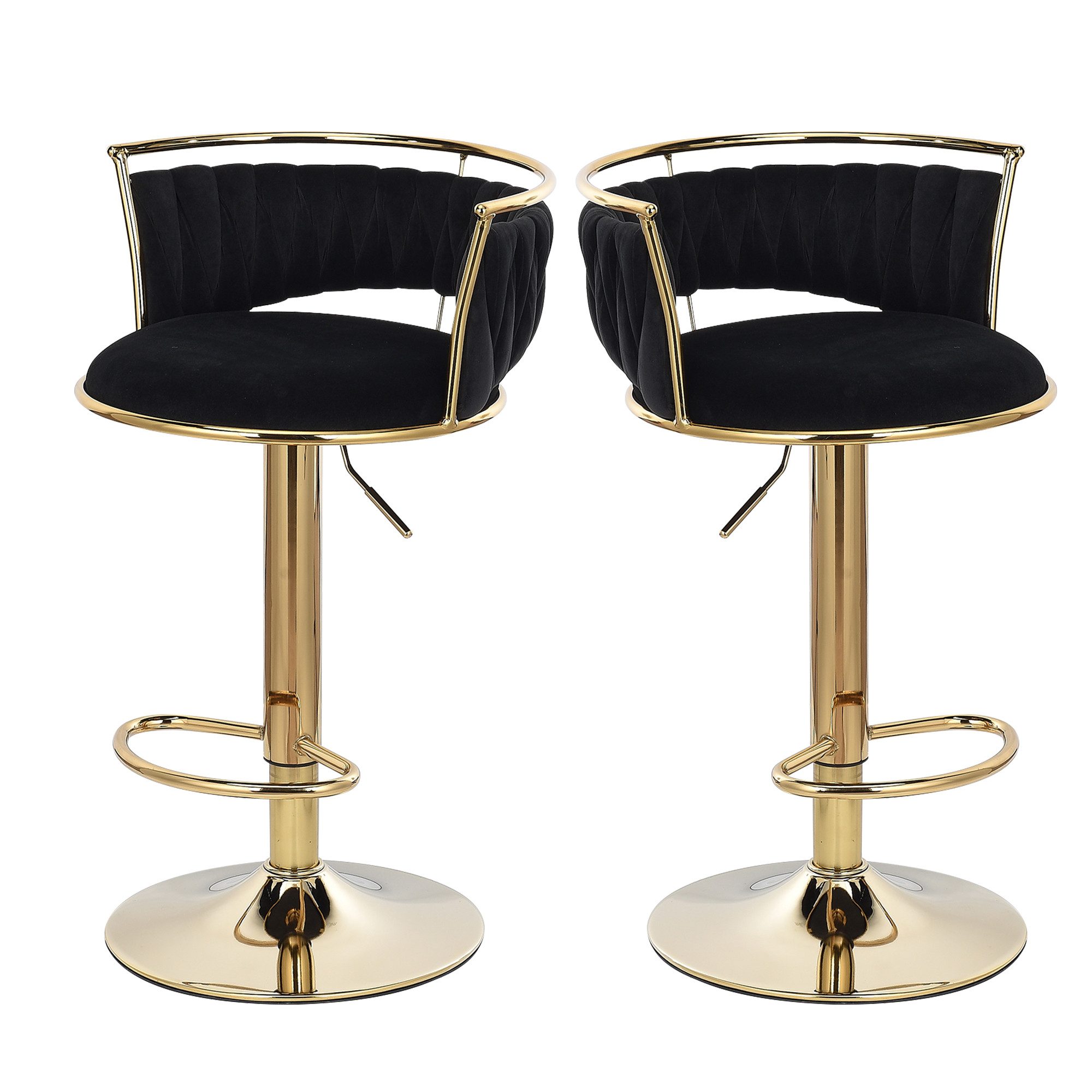 Furnishings Home Barhocker Moderne Samt-Hochstuhl/Barstuhl goldene günstig online kaufen