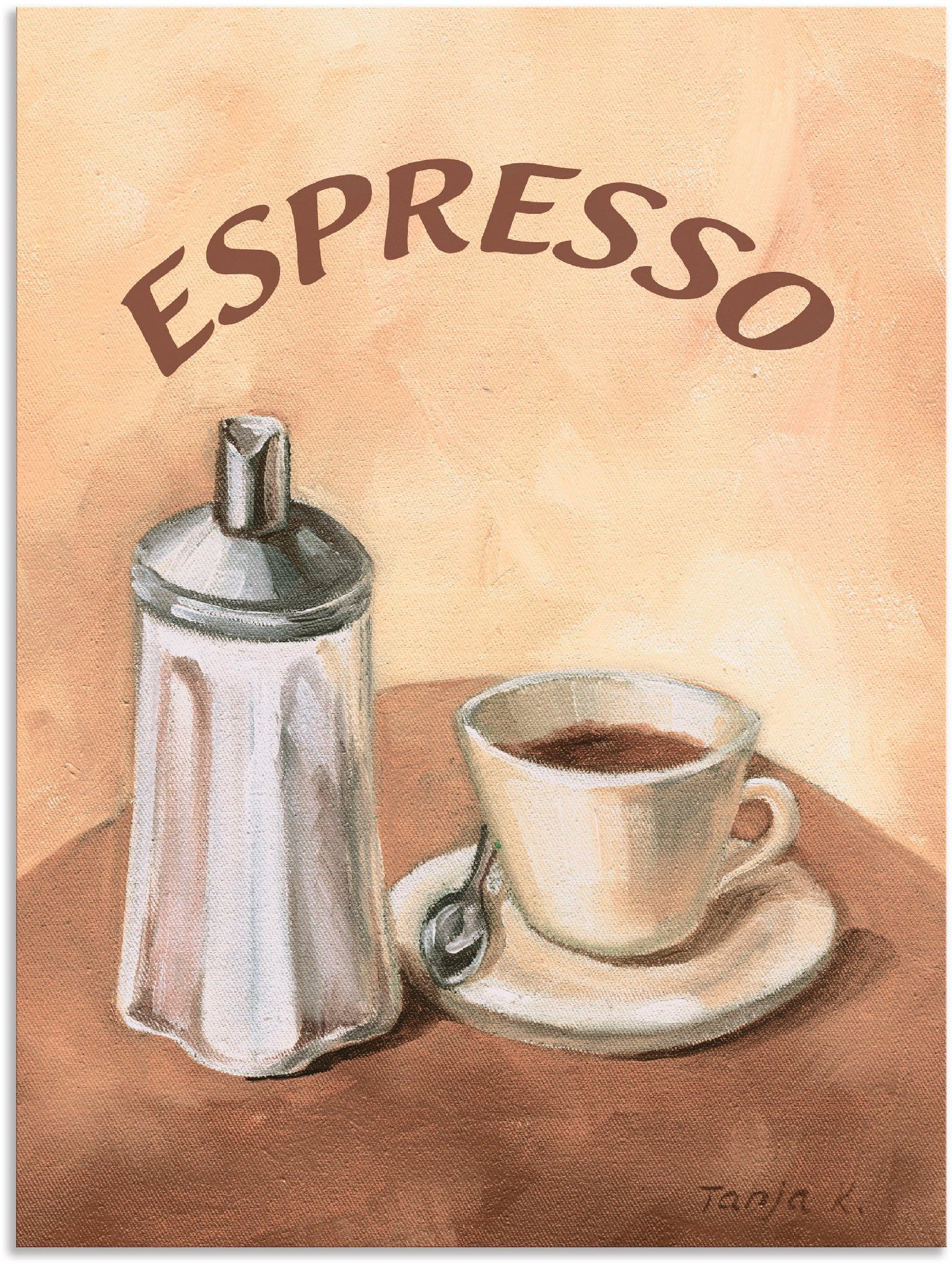 Leinwandbild, in II, Größen versch. Poster Wandbild als (1 St), Getränke Alubild, Wandaufkleber oder Artland Espresso