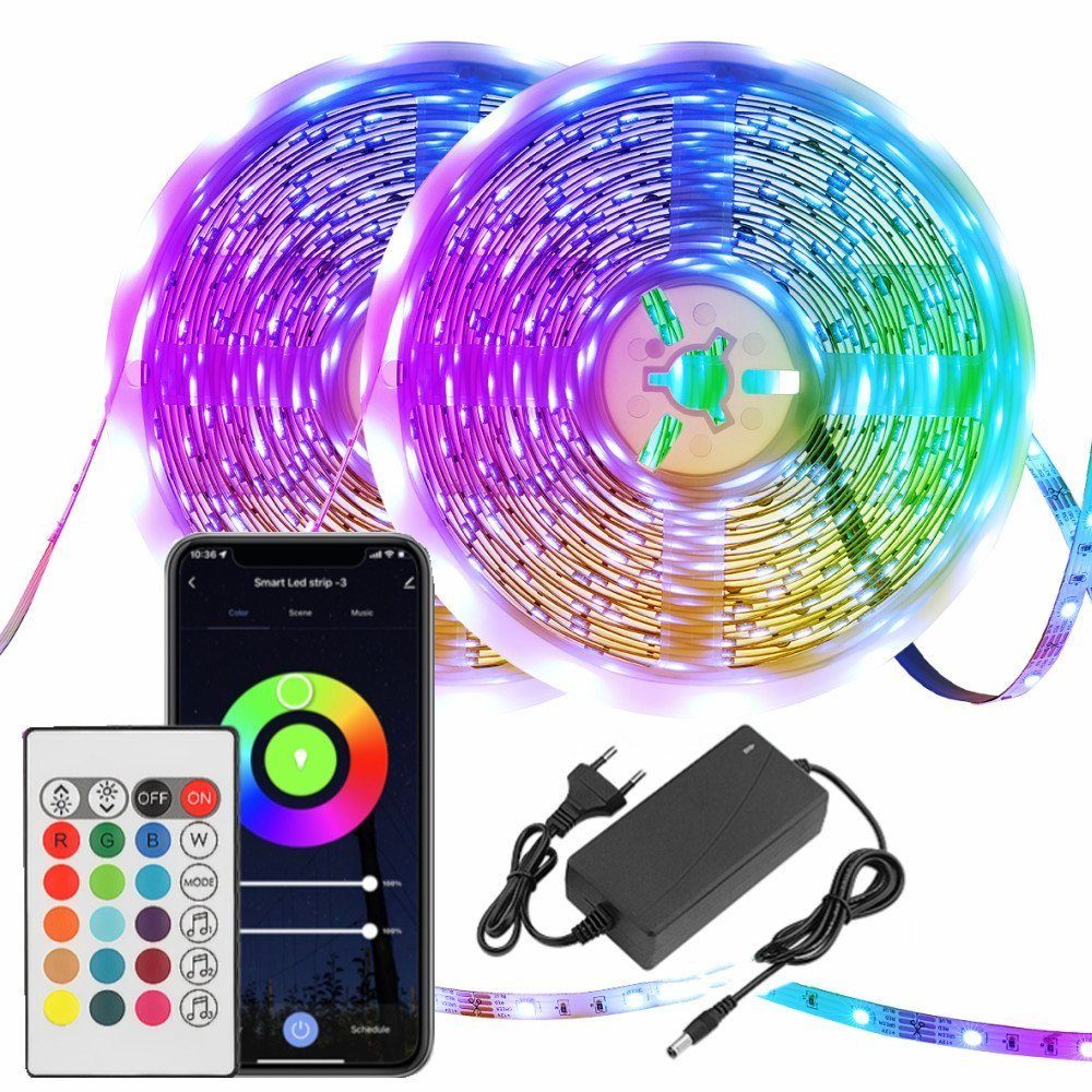 LETGOSPT LED Stripe LED Strip, 5M / 10M LED Strip, Bluetooth / Wifi RGB LED Streifen