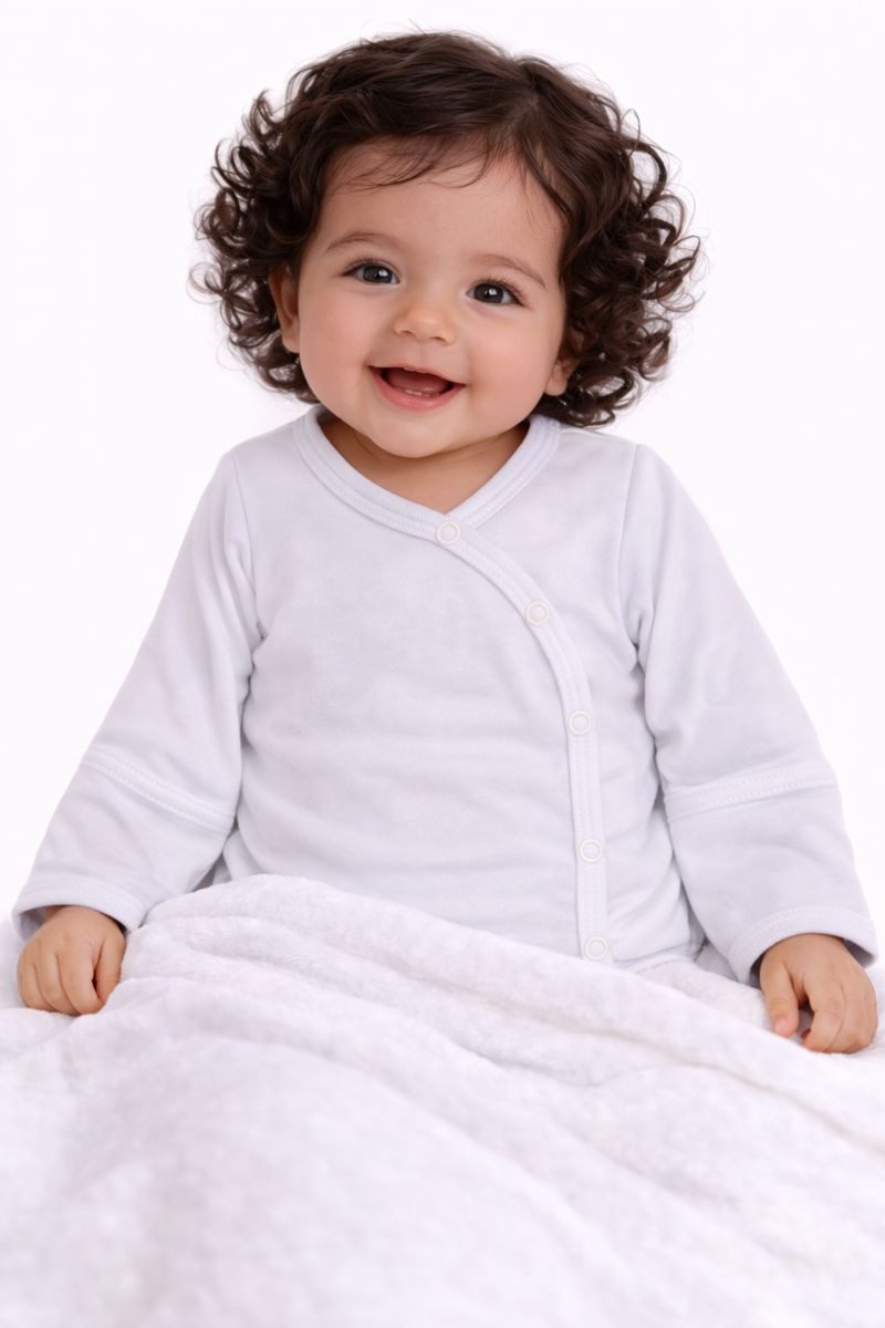 La Bortini Wickelbody Wickelbodys 3er Pack Baby Body in Weiß Grau mit Sternchen aus reiner Baumwolle, 44 50 56 62 68 74 80 86 92 98 104