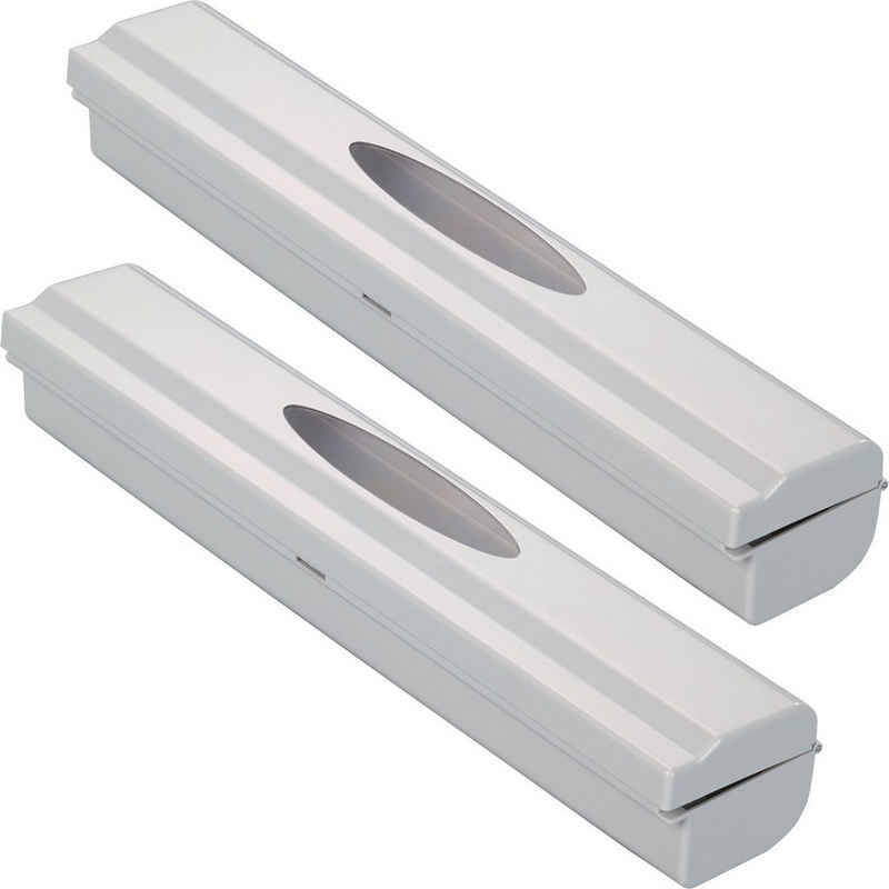 WENKO Folienspender Perfect Cutter, (Set, 2-St), für Folienrollen bis 33 cm Breite, für Alufolien und Frischhaltefolien