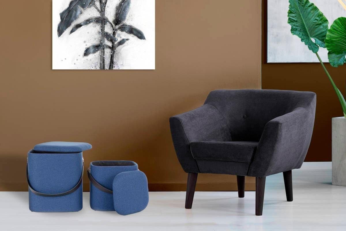Hocker Arabella 225 2er-Set, abnehmbare Sitzfläche, Lagerfläche im Inneren