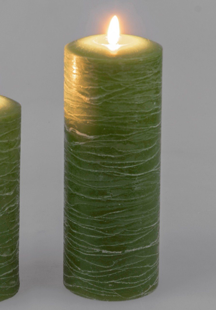 Docht Klassik, Grün 9cm Maße: D:9cm formano LED-Kerze mit 25cm, Wachs, H:23cm Durchmesser 23cm Höhe