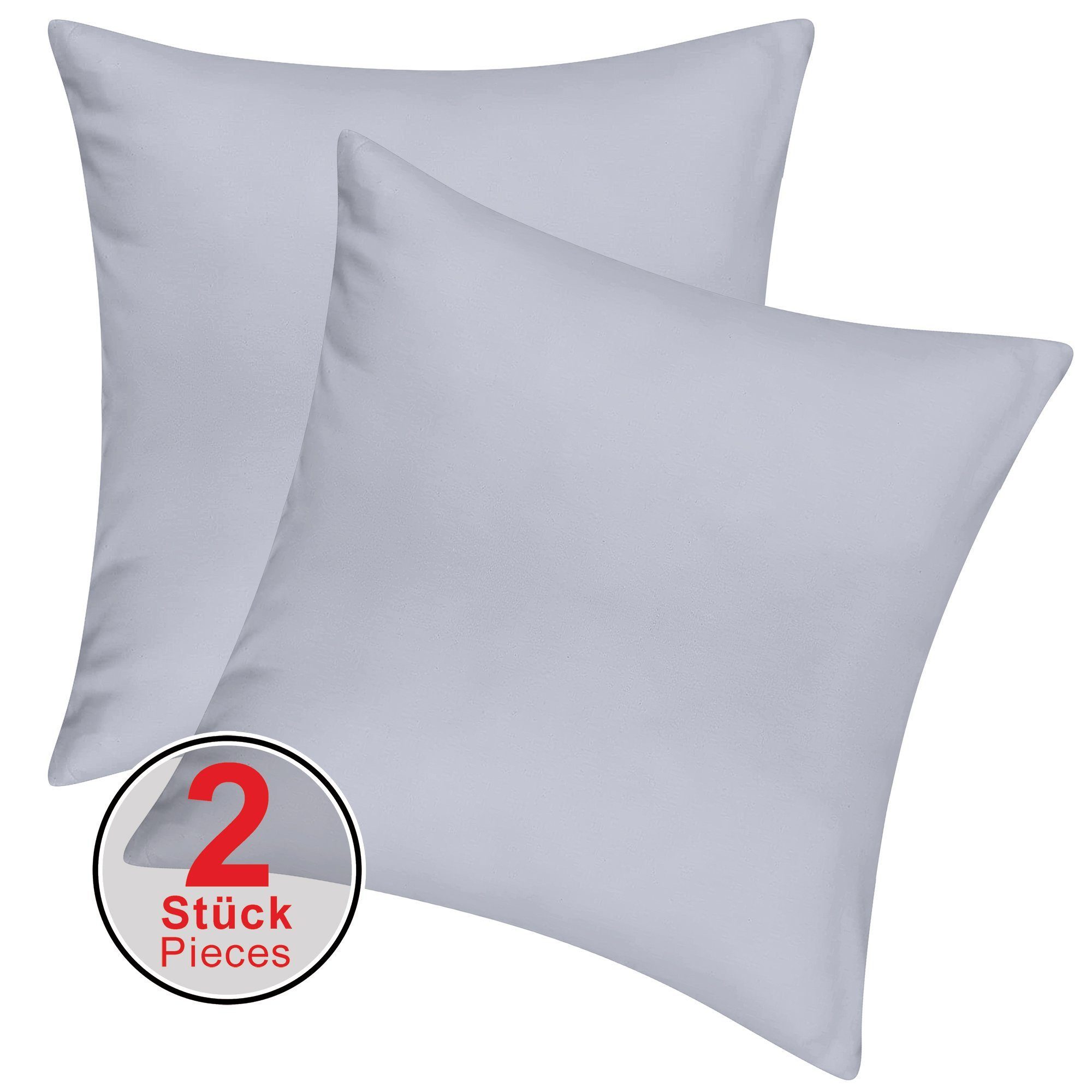 Pataya Kissenbezug 100% Baumwolle, weiche Kopfkissenbezug, Kissenhülle, Kissenbezüge, (2 Stück), Weich und Atmungsaktiv, Jersey, 140 g/m²