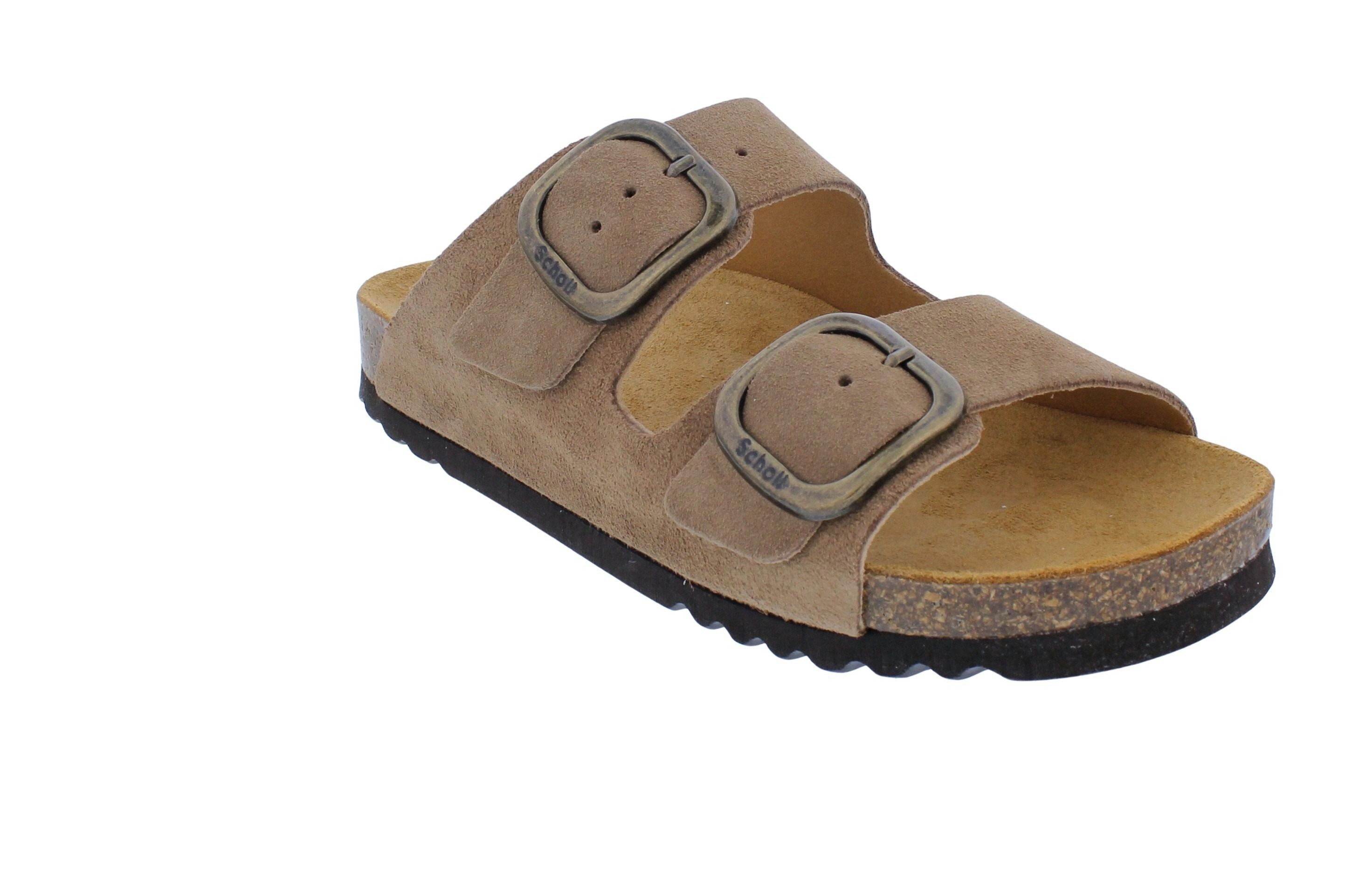 Scholl Scholl Pantolette mit Fußbett Noelle Taupe Suede - Velourleder Pantolette