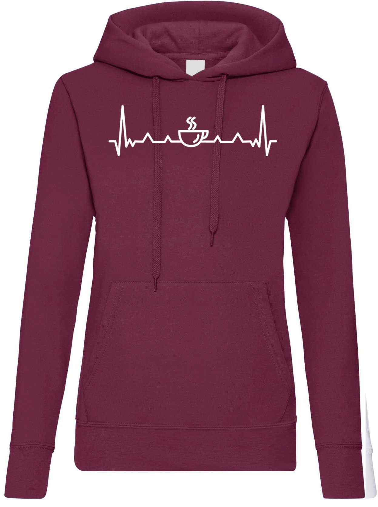 Kapuzenpullover Heartbeat Kaffee Damen Hoodie Pullover