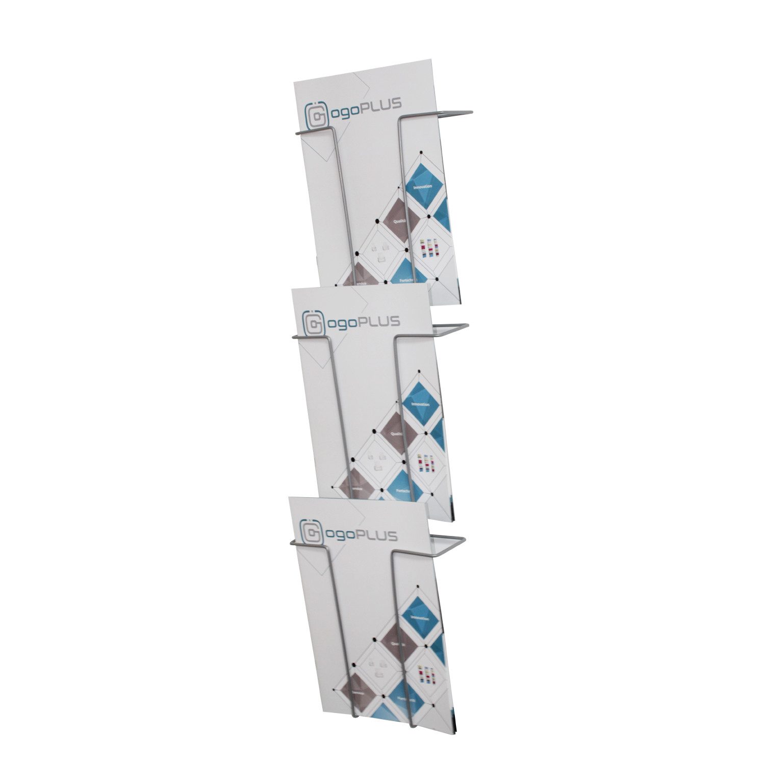 Zeitungsständer 3 Fach Din A4 Wandprospekthalter Hochformat Metall Prospekthalter