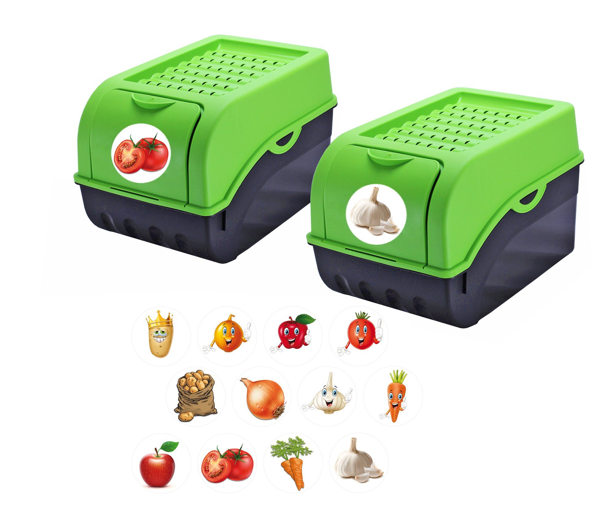 BigDean Kartoffelkiste Kartoffelbox inkl. Aufkleber Kartoffelkiste Gemüsekiste Gemüsebox (2 St)