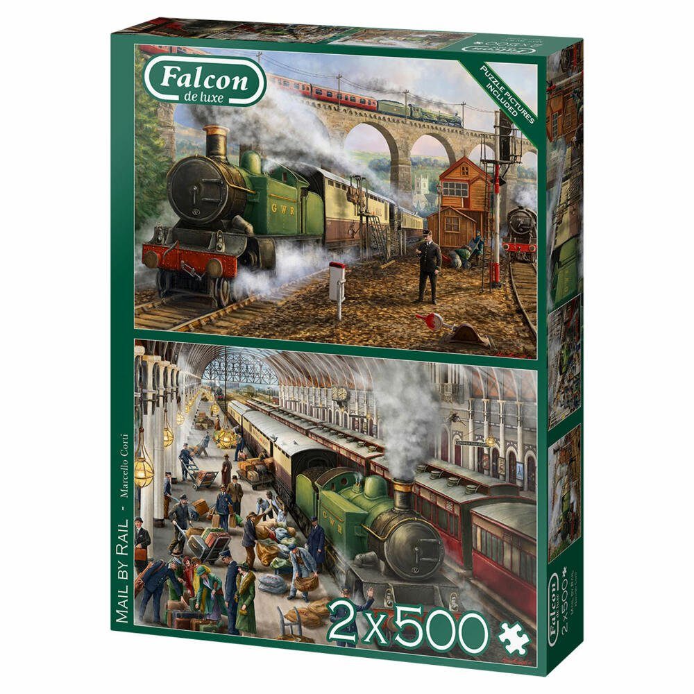 500 Teile, Jumbo Falcon by Mail Puzzle Spiele 500 Rail Puzzleteile 2 x