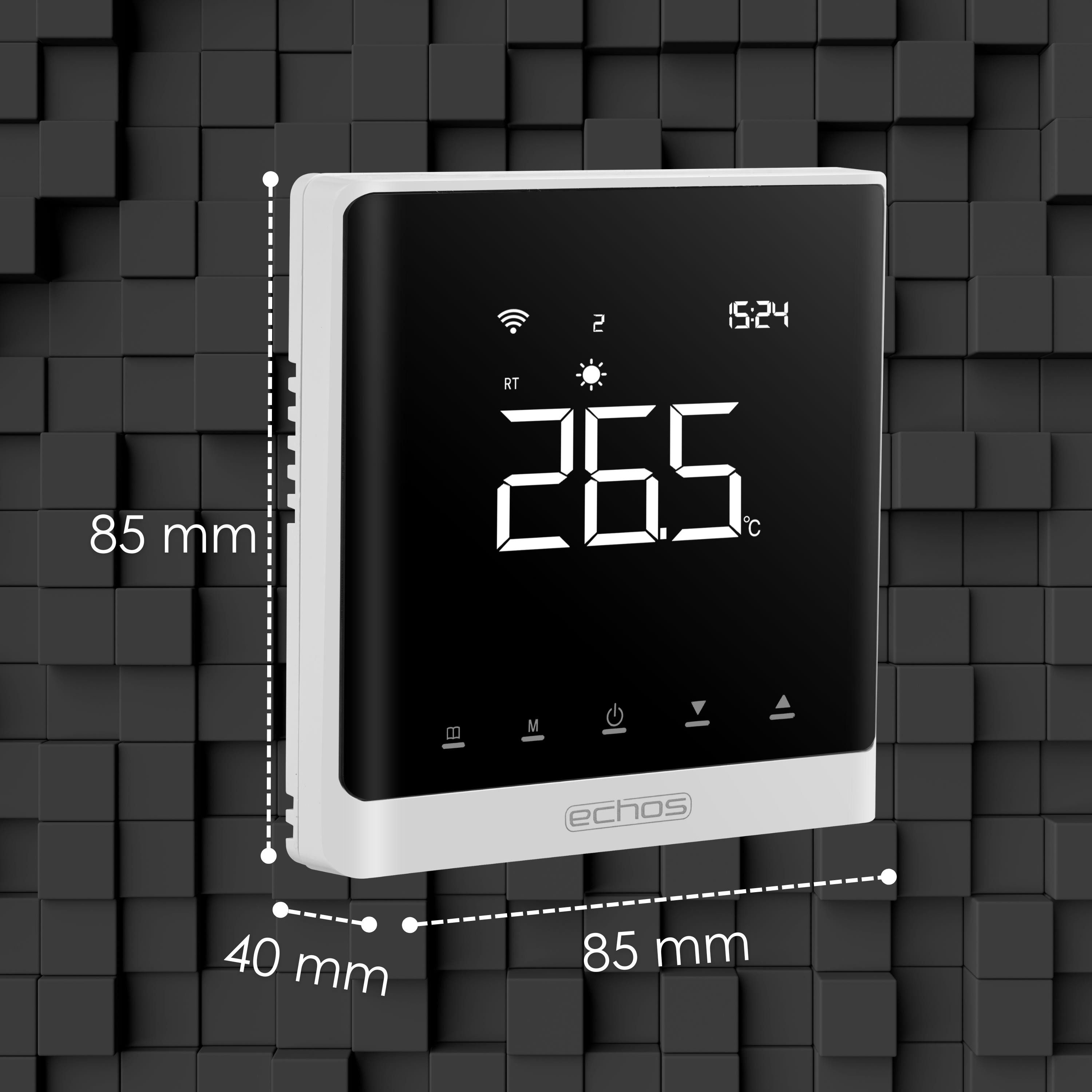 echos Room Thermostat WiFi Wall Thermostat Eco-4180, electronic, dimmable display, touch buttons, Smart Life app control, voice control