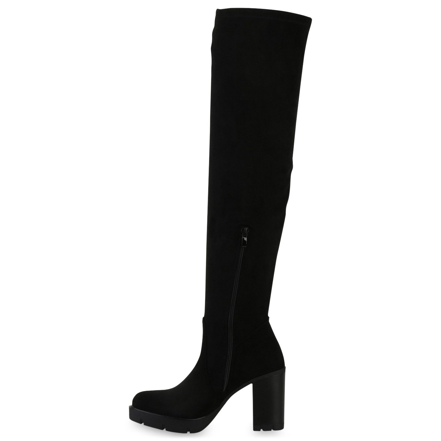 VAN HILL 840767 Overkneestiefel Damen Leicht Gefütterte Overknees Stiefel P günstig online kaufen