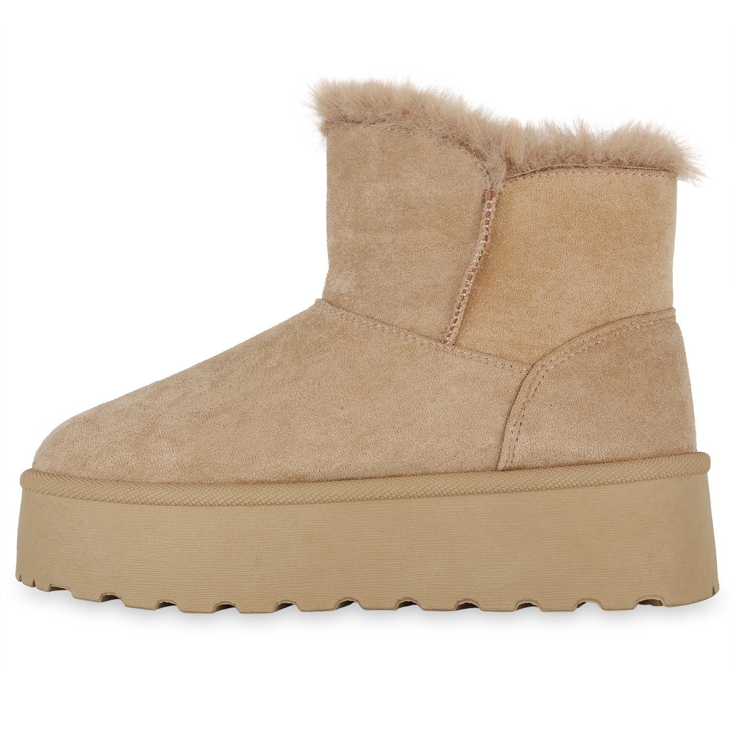 VAN HILL 841493 Winterstiefelette Damen Warm Gefütterte Winter Boots Stiefeletten Bequeme