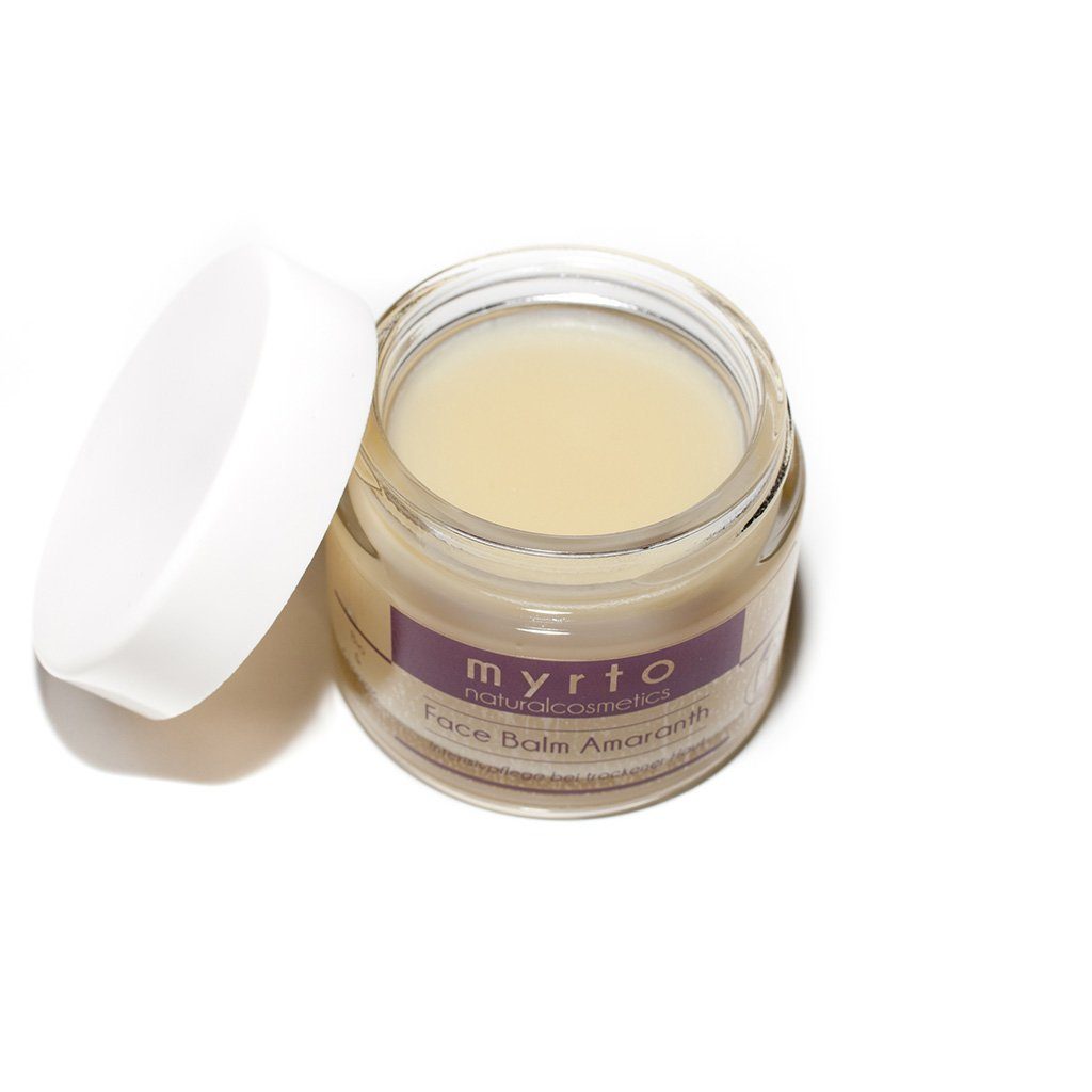 myrto Naturkosmetik Feuchtigkeitscreme Bio Face Balm Amaranth - Intensivpflege bei sehr trockener Haut, Bestbewertung bei Codecheck: 100% Grüner Ring EMPFEHLENSWERT