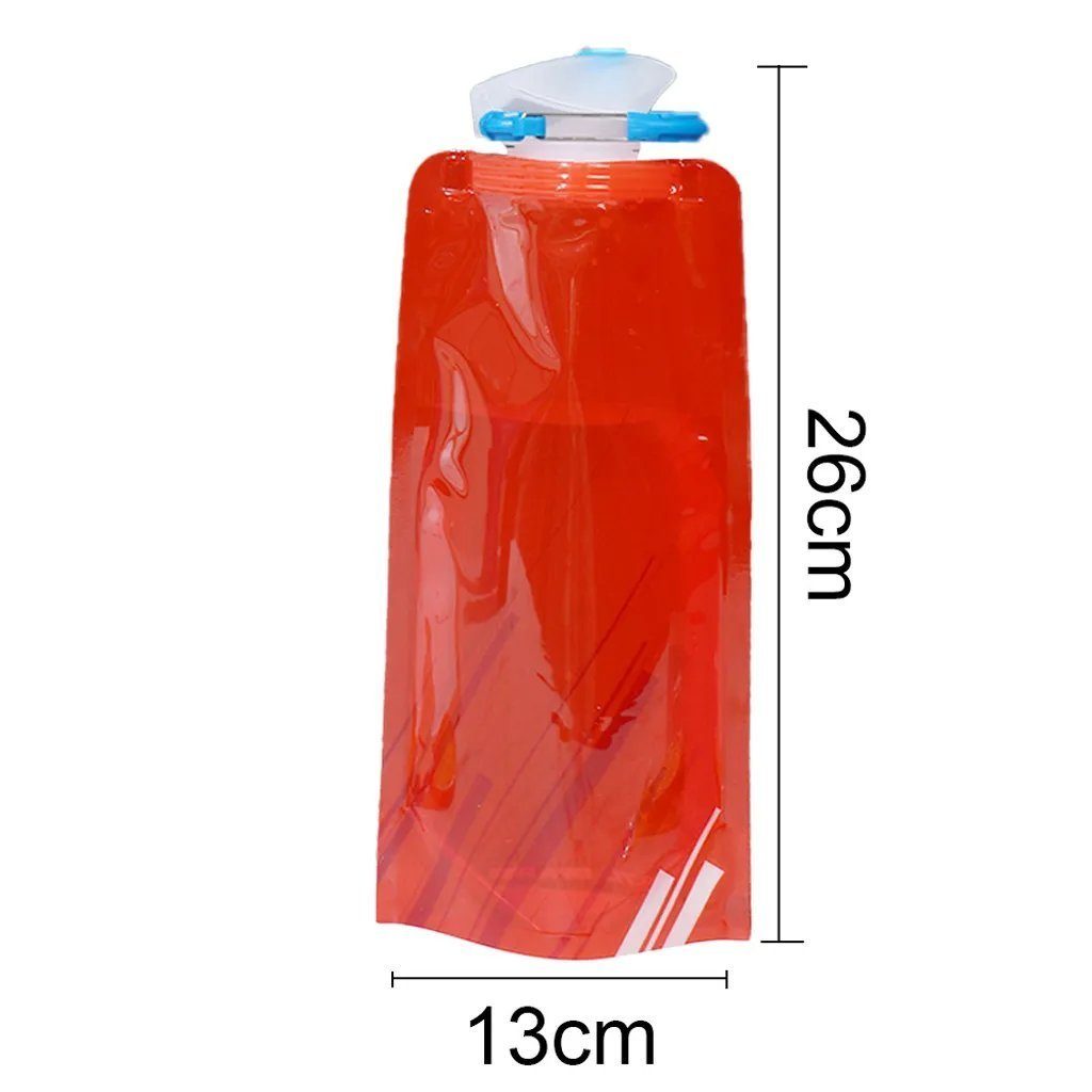 Faltbare Wasserflaschen Set Flasche von 3 TUABUR 700ML Beutel Trinkflasche Rot Trinkflasche