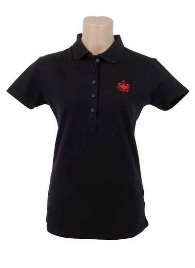 Austria Imperial Poloshirt Polo "red" Damen schwarz (1-tlg) Logo (Doppeladler) in rot gestickt auf der Brust