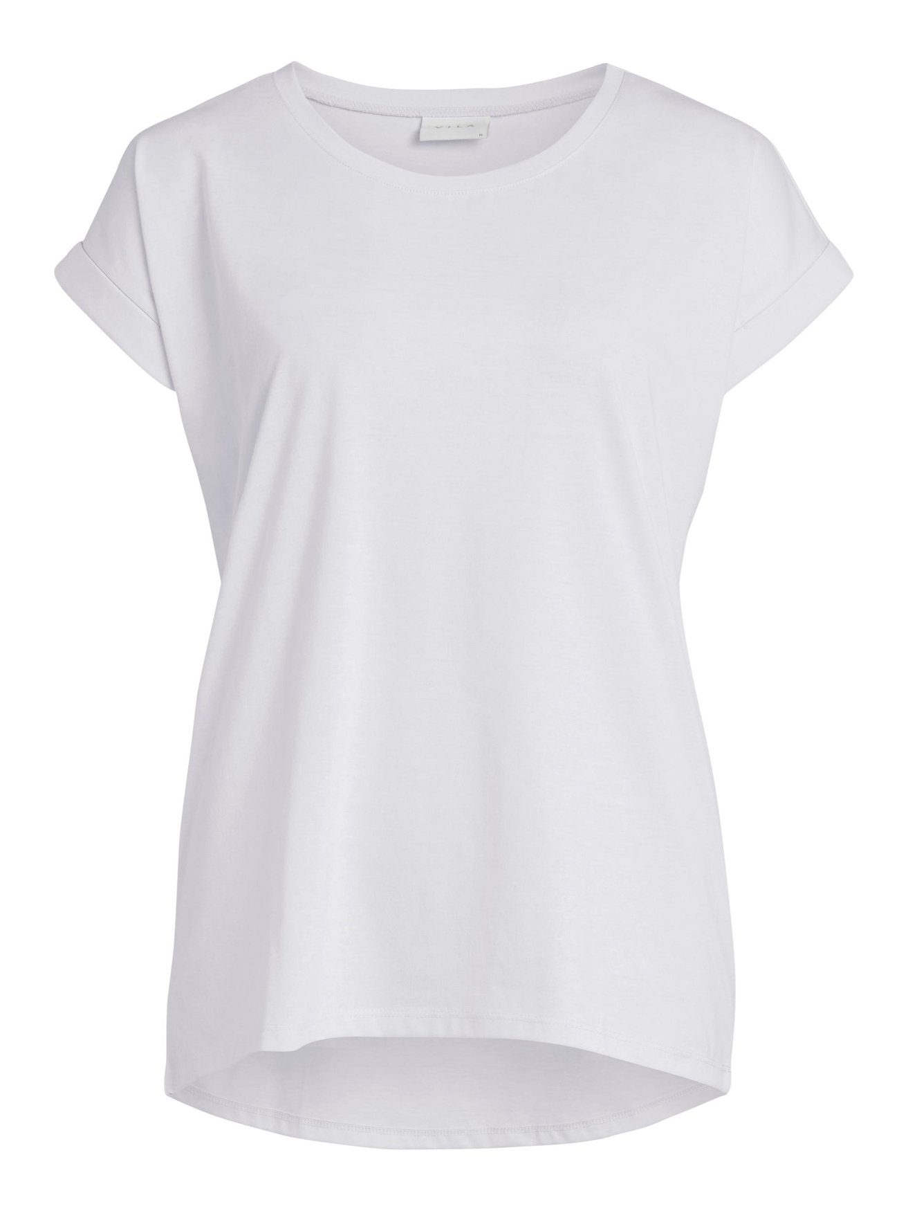 VIDREAMERS T-Shirt Fledermausärmel Kurzarm in Weiß Basic T-Shirt Vila 6118