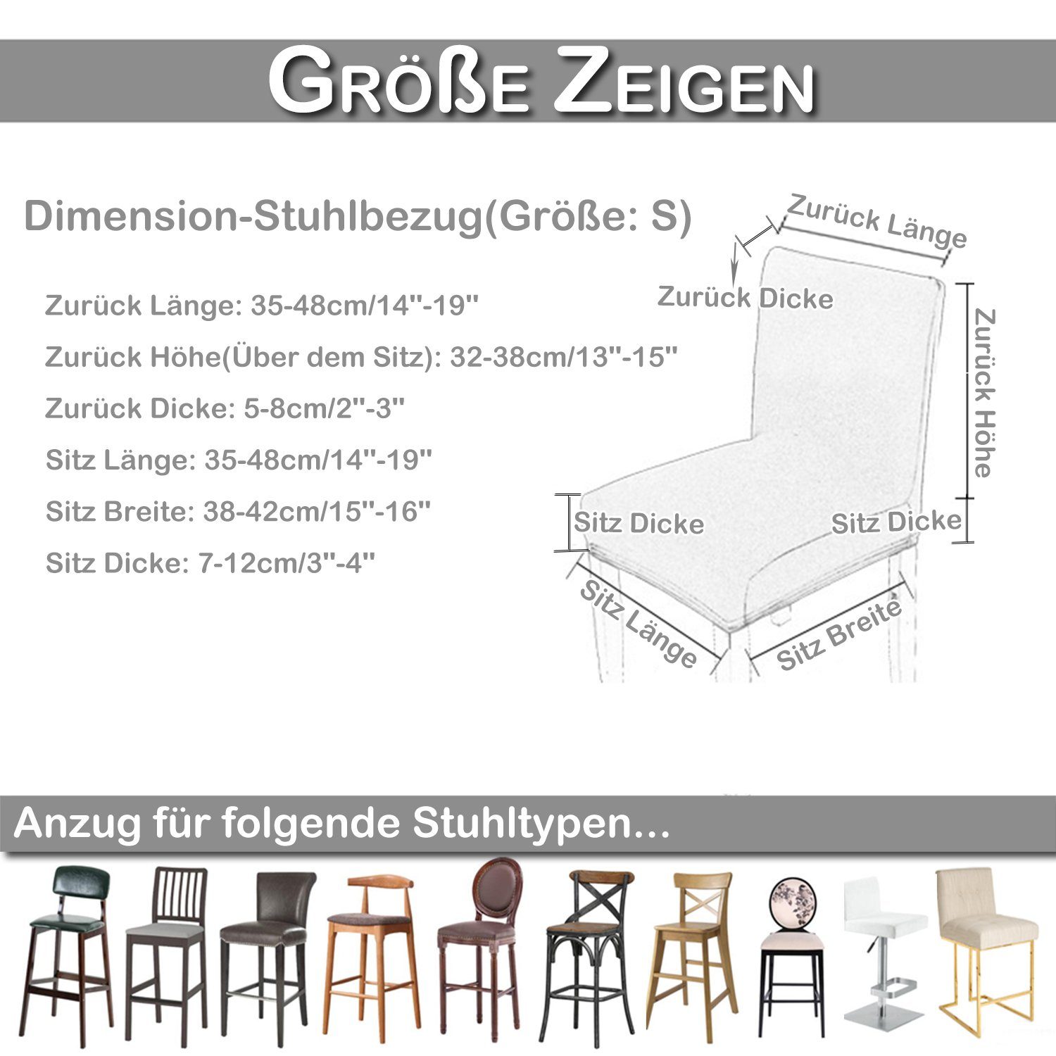 Stuhlhusse Spandex, Jacquard, Stretch, Restaurant, Schwarz Pub Esszimmer Theke Cafe für Sunicol