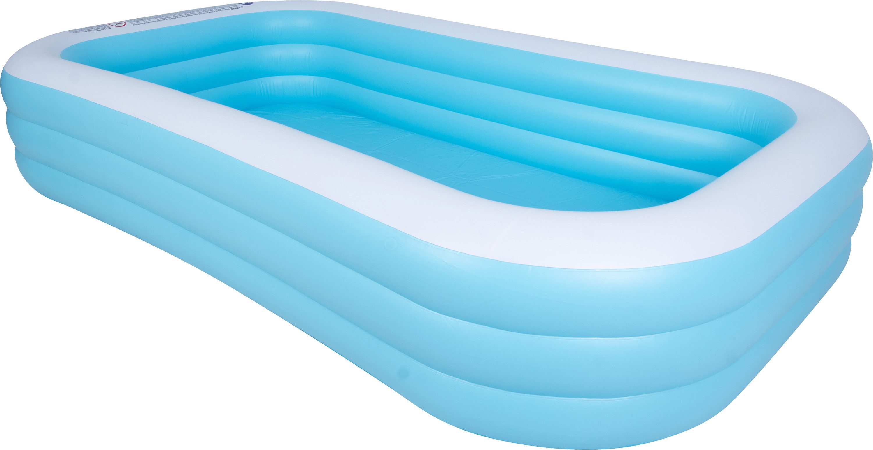 SunClub Planschbecken Kinderpool 305x183x56 cm, (Einzelpack, 1-tlg., aufblasbares Kinderbecken), 3-Ring Pool rechteckig