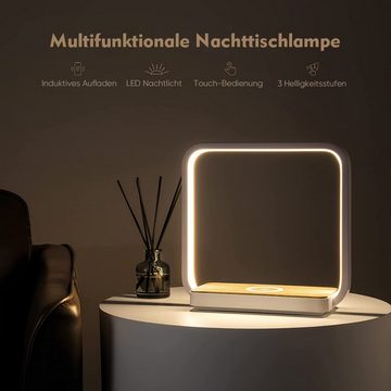 WILIT LED Nachttischlampe »LED Schreibtischlampe mit Ladefunktion Kabellos Nachttischlampe Touch«, 5W Kabellose Ladefunktion und 3 Dimmbare Helligkeitsstufen