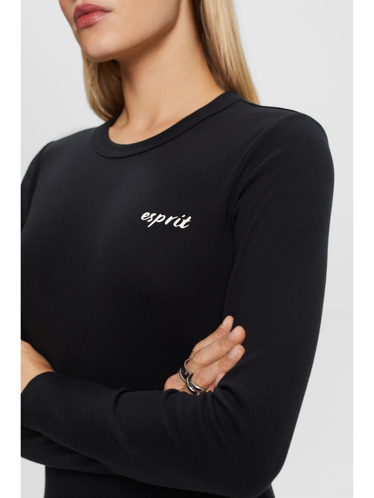 by Esprit (1-tlg) Langarmshirt Logo edc Longsleeve mit BLACK