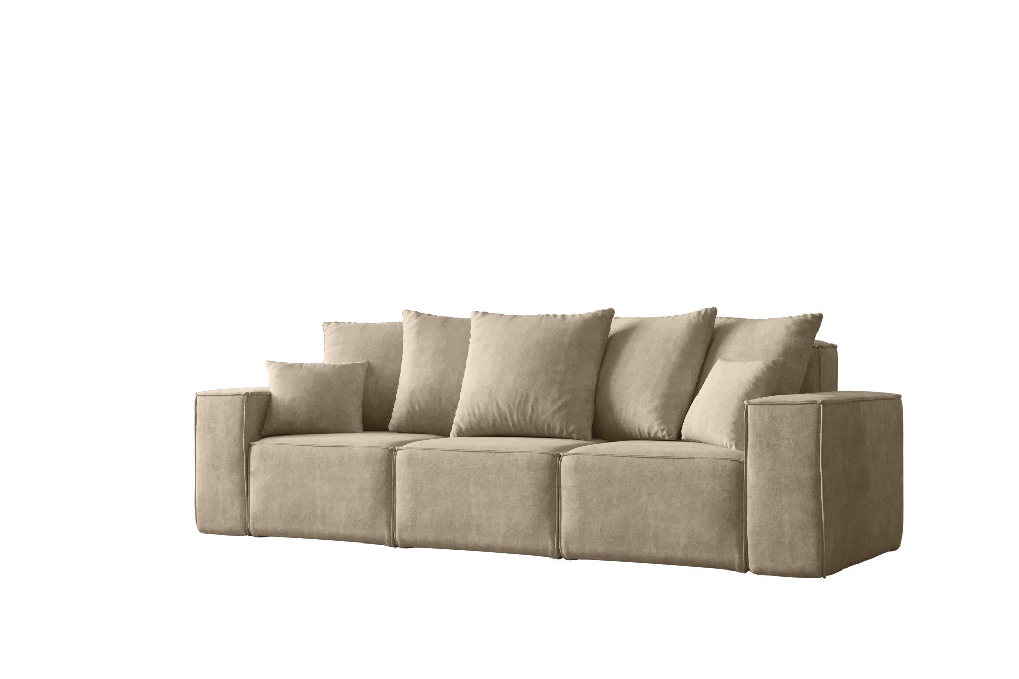 Kaiser Möbel Schlafsofa Sofa 3 Sitzer Ella Modern mit Schlaffunktion stoff Noel