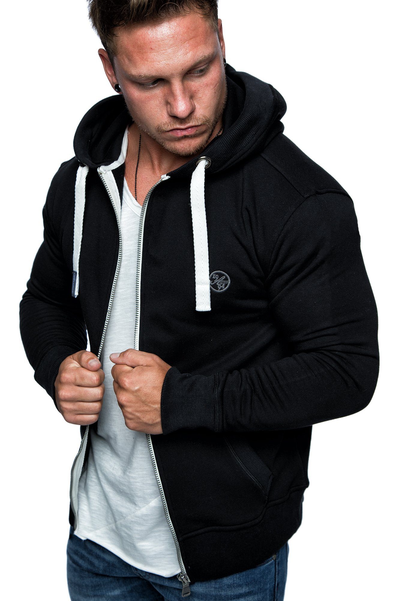 Amaci&Sons Kapuzenpullover TALLAHASSEE Herren Zipper Hoodie Herren Basic Kontrast Sweatjacke Pullover Hoodie Sweatshirt – Bild 5 von 5