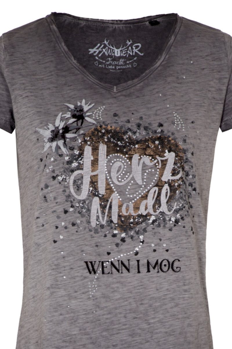 Hangowear Trachtenshirt Trachtenshirt Damen - DOTTIE - grau