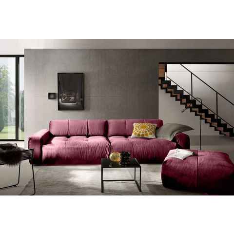 KAWOLA 3-Sitzer PALACE, Big Sofa mit Sitztiefenverstellung Velvet versch. Farben