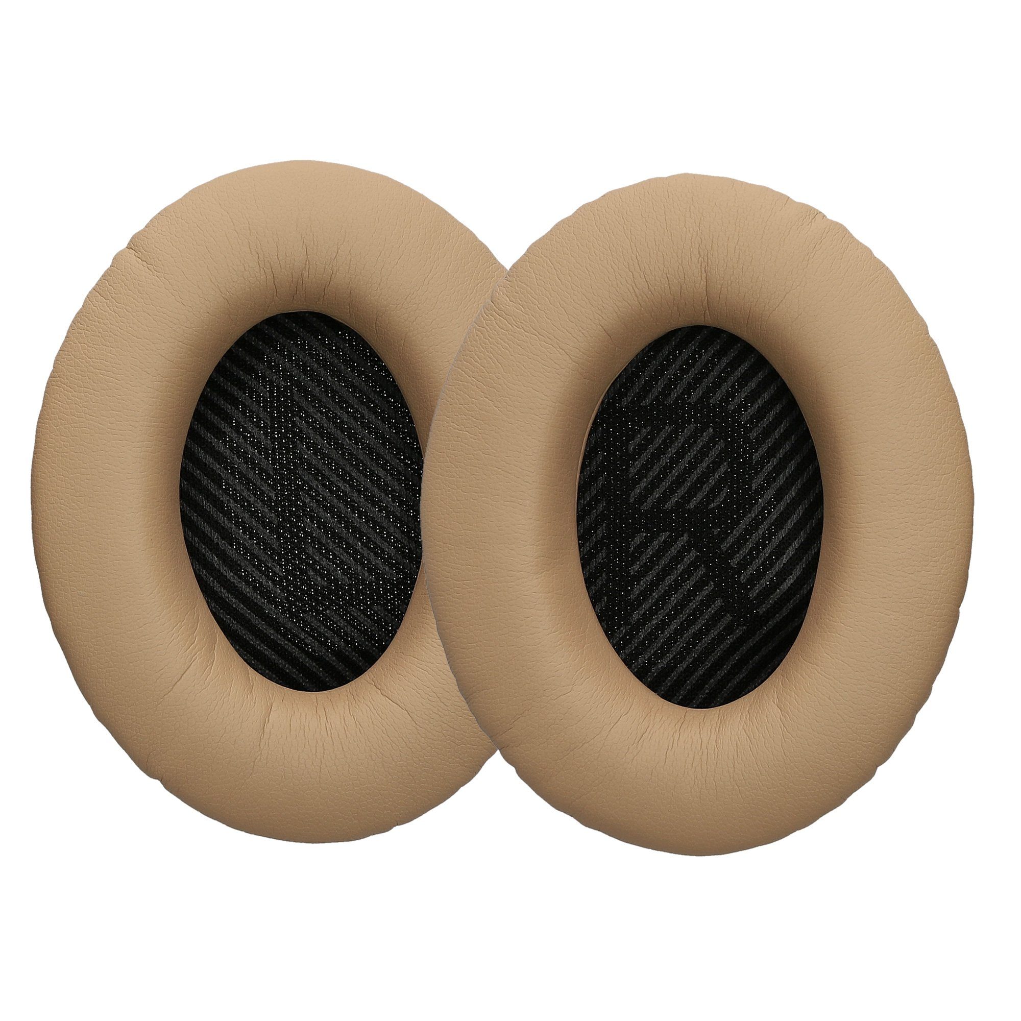 15 Kunstleder Polster Beige 2x Bose Over (Ohrpolster Polster für Ohr QC35etc. Ear 25 - 35II Headphones) kwmobile Quietcomfort 35 Kopfhörer für Ohrpolster /