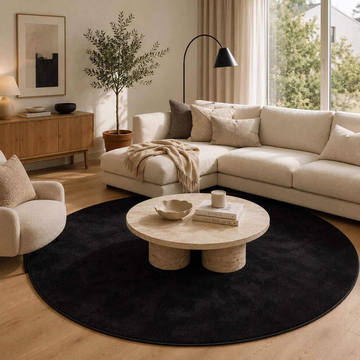 Pergamon Hochflor-Teppich Hochflor Langflor Teppich Super Soft Melia Rund, Rund, Höhe: 20 mm