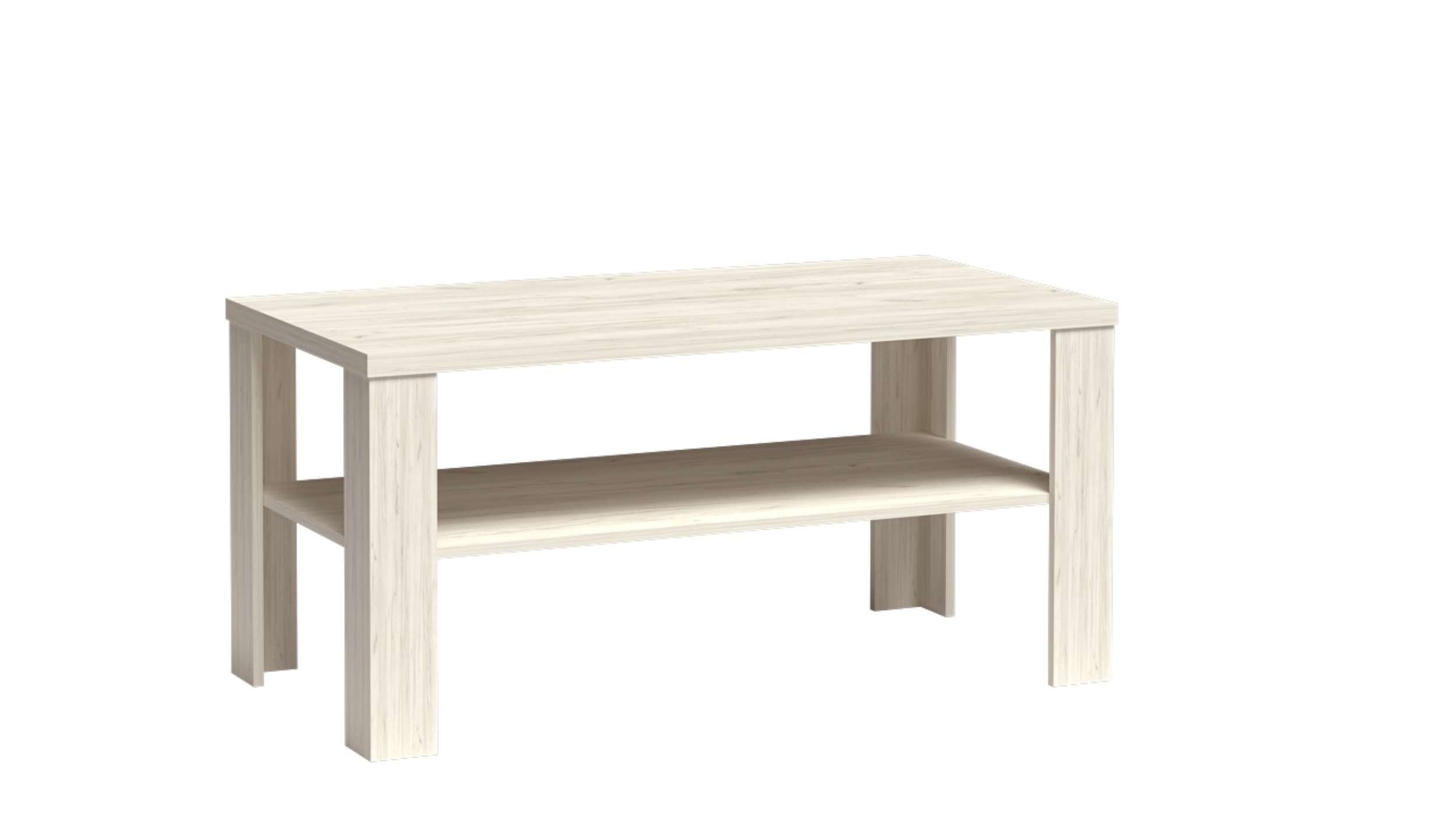 Stylefy Couchtisch Apolinaria Weiß Kraft Stauraum Beistelltisch), unter Modern (Wohzimmertisch, Tischplatte, Design aus Holzwerkstoff, rechteckig