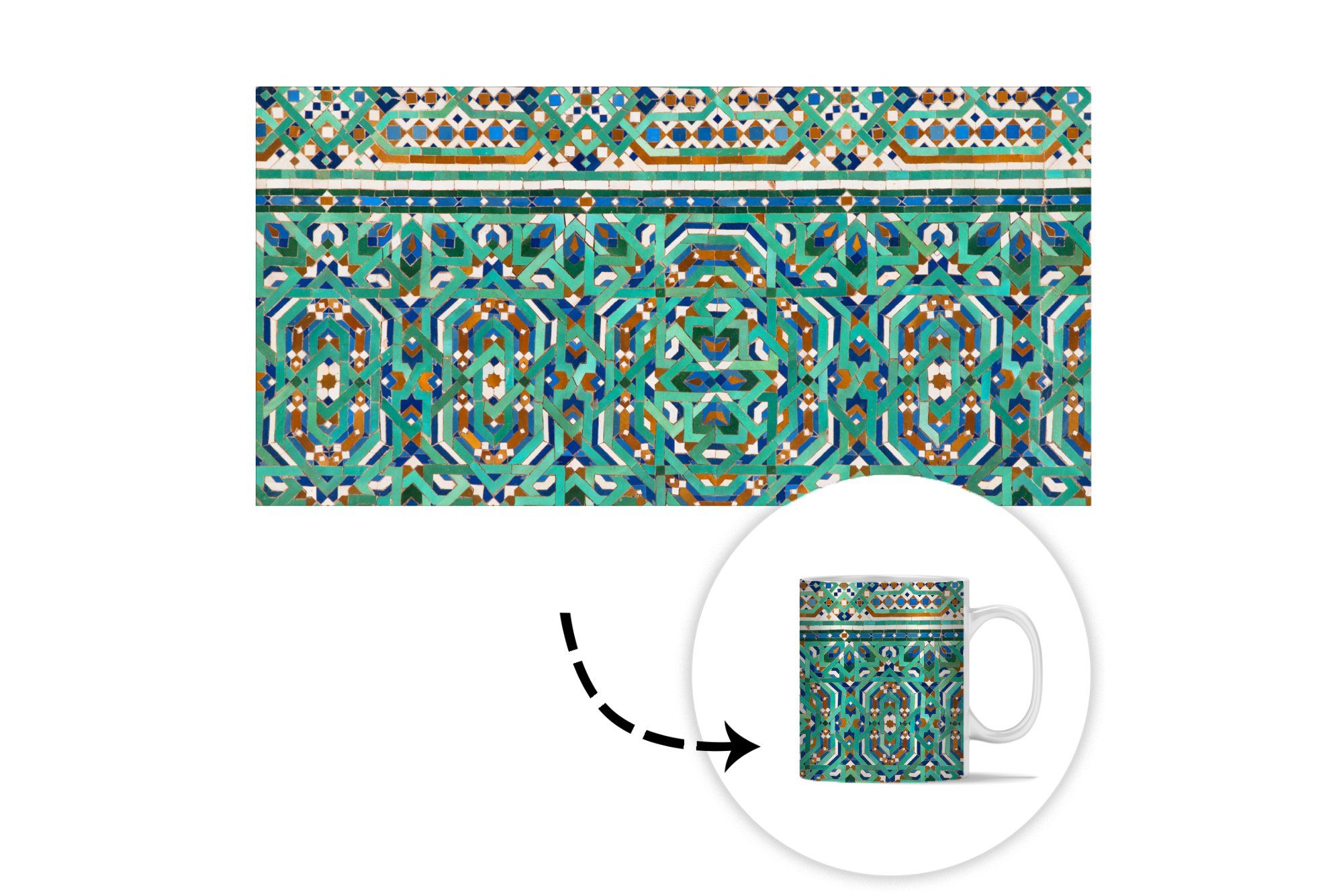 MuchoWow Tasse Eine traditionelle Geschenk marokkanische Keramik, Mosaikdekoration, Teetasse, Becher, Kaffeetassen, Teetasse