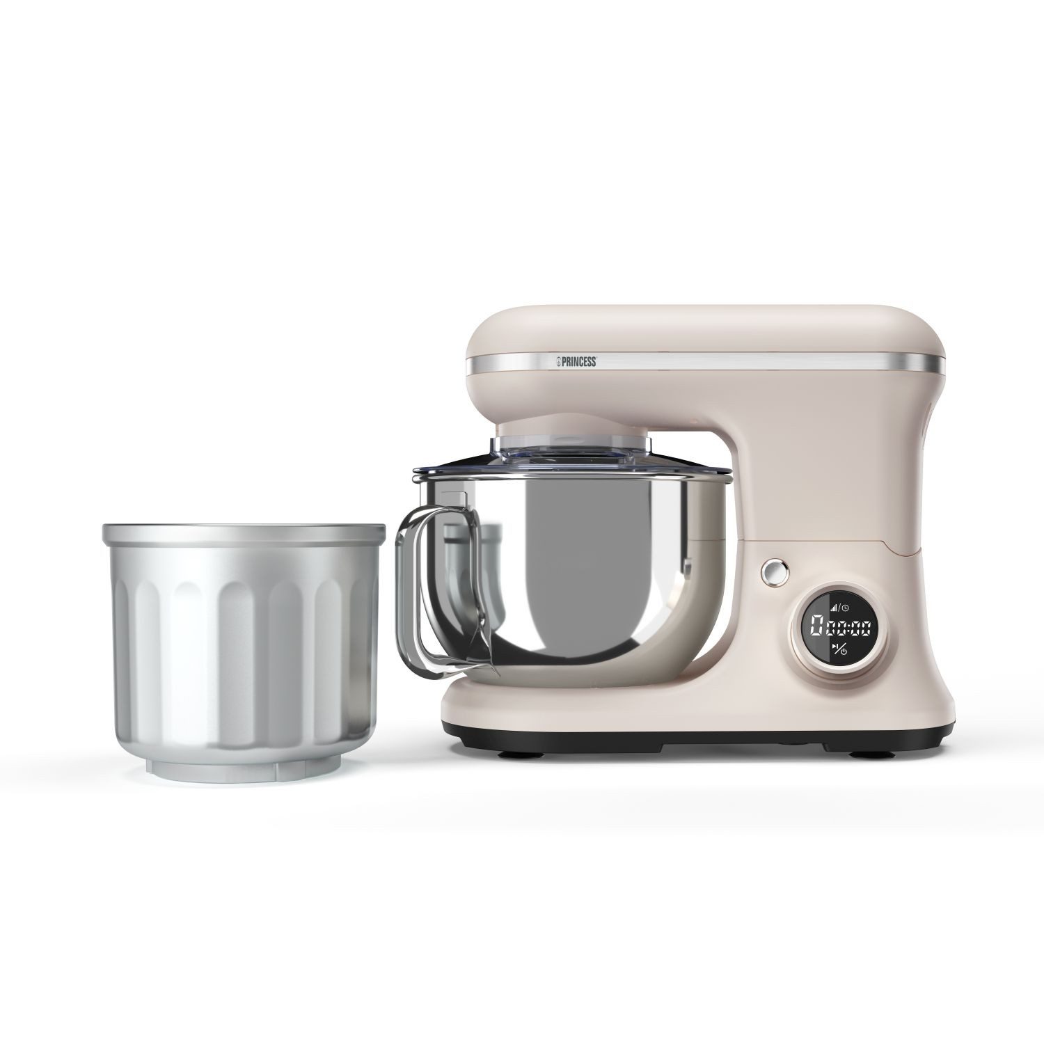 PRINCESS Küchenmaschine 01.220138.01.001, 1200 W, 5 l Schüssel, Digitaler Regler – Eiscreme-Zubehör