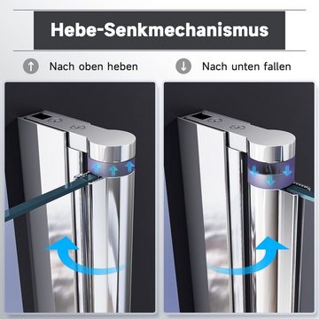 SONNI Dusch-Falttür Duschtür Falttür Nischentür Duschkabine Duschabtrennung Dusche, Nano Glas ESG, Links - oder Rechts montage frei wählba.