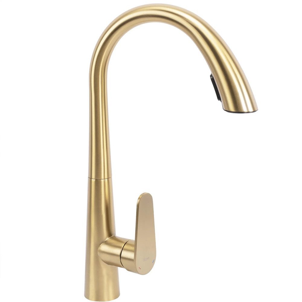 wohnwerk.idee Küchenarmatur Wasserhahn Küche ausziehbar Gold Matt Gebürstet Schwarz Chrom Ross