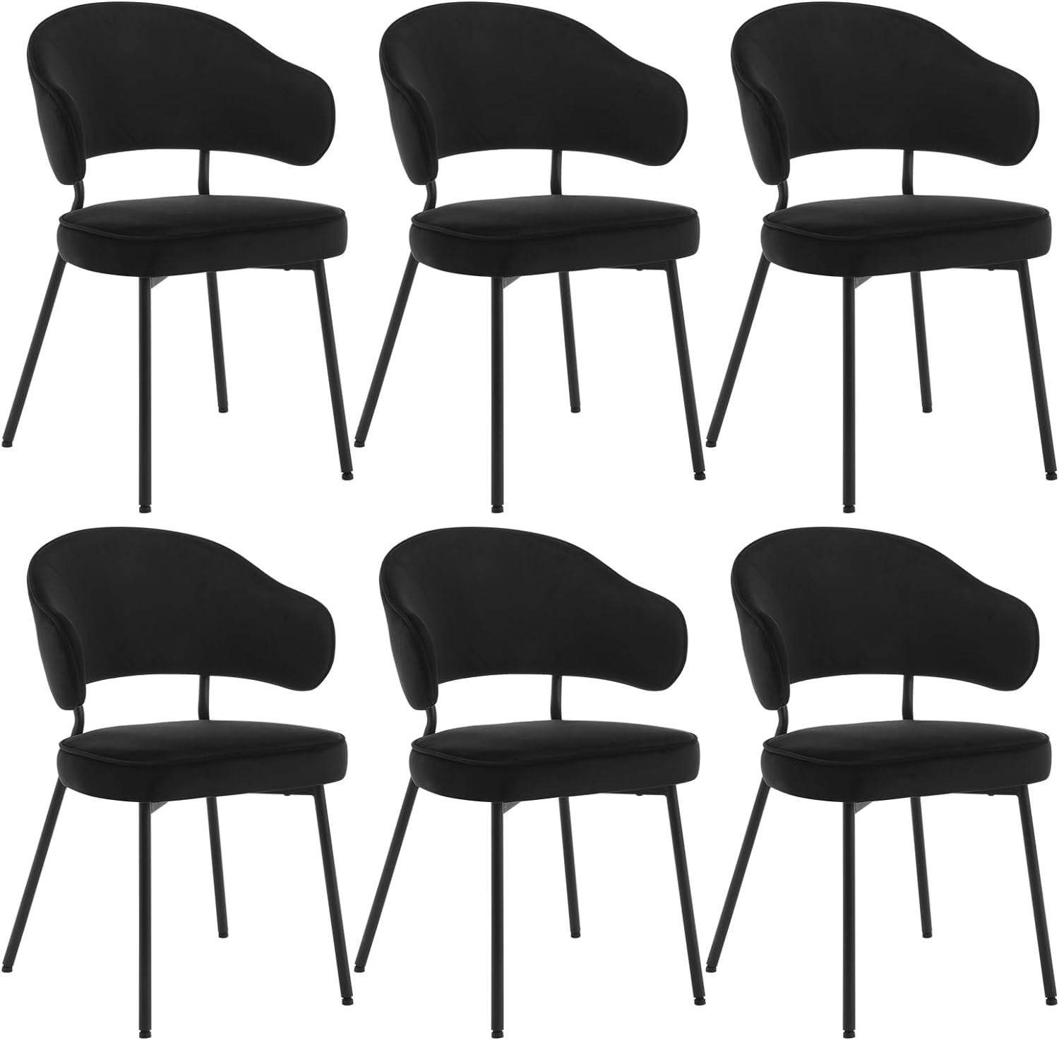 Woltu 4-Fußstuhl (Set, 6 St), mit Rückenlehne Armlehnen Metallbeinen günstig online kaufen