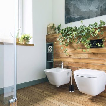 relaxdays WC-Reinigungsbürste Toilettenbürsten 2er Set Schwarz