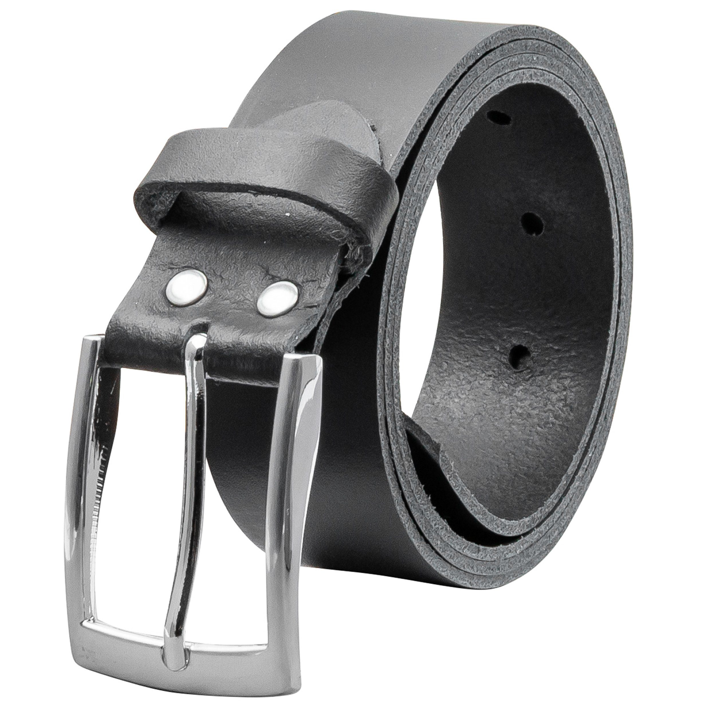 COLOGNEBELT Ledergürtel OM421-SL-Schwarz MADE IN GERMANY, Schwarz, Kürzbar, günstig online kaufen