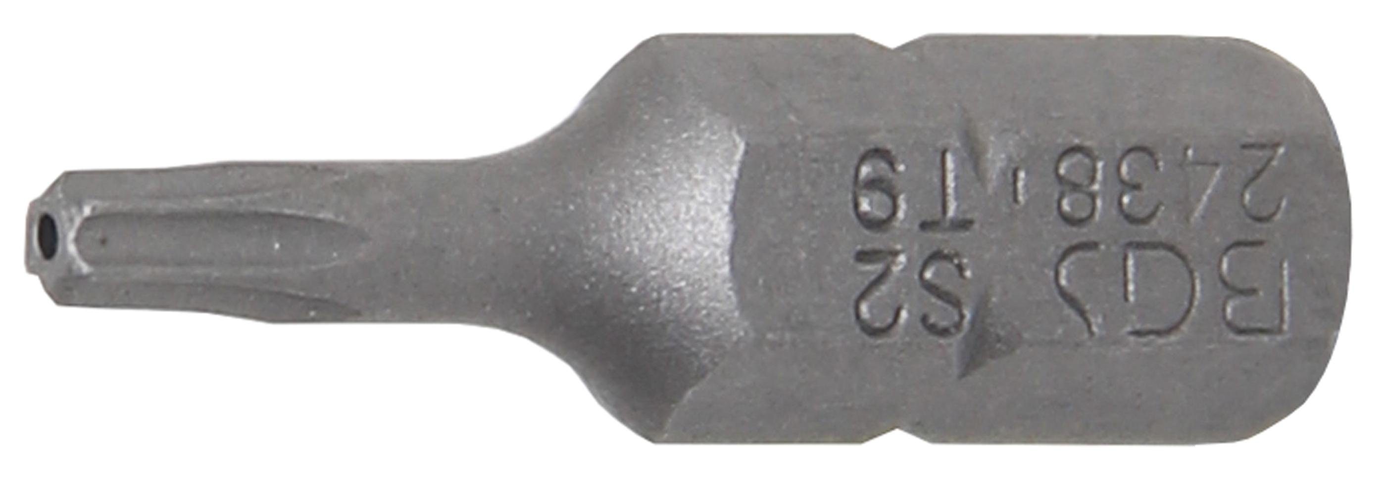 BGS technic Bit-Schraubendreher Bit, Antrieb Außensechskant 6,3 mm (1/4), T-Profil (für Torx) mit Bohrung T9