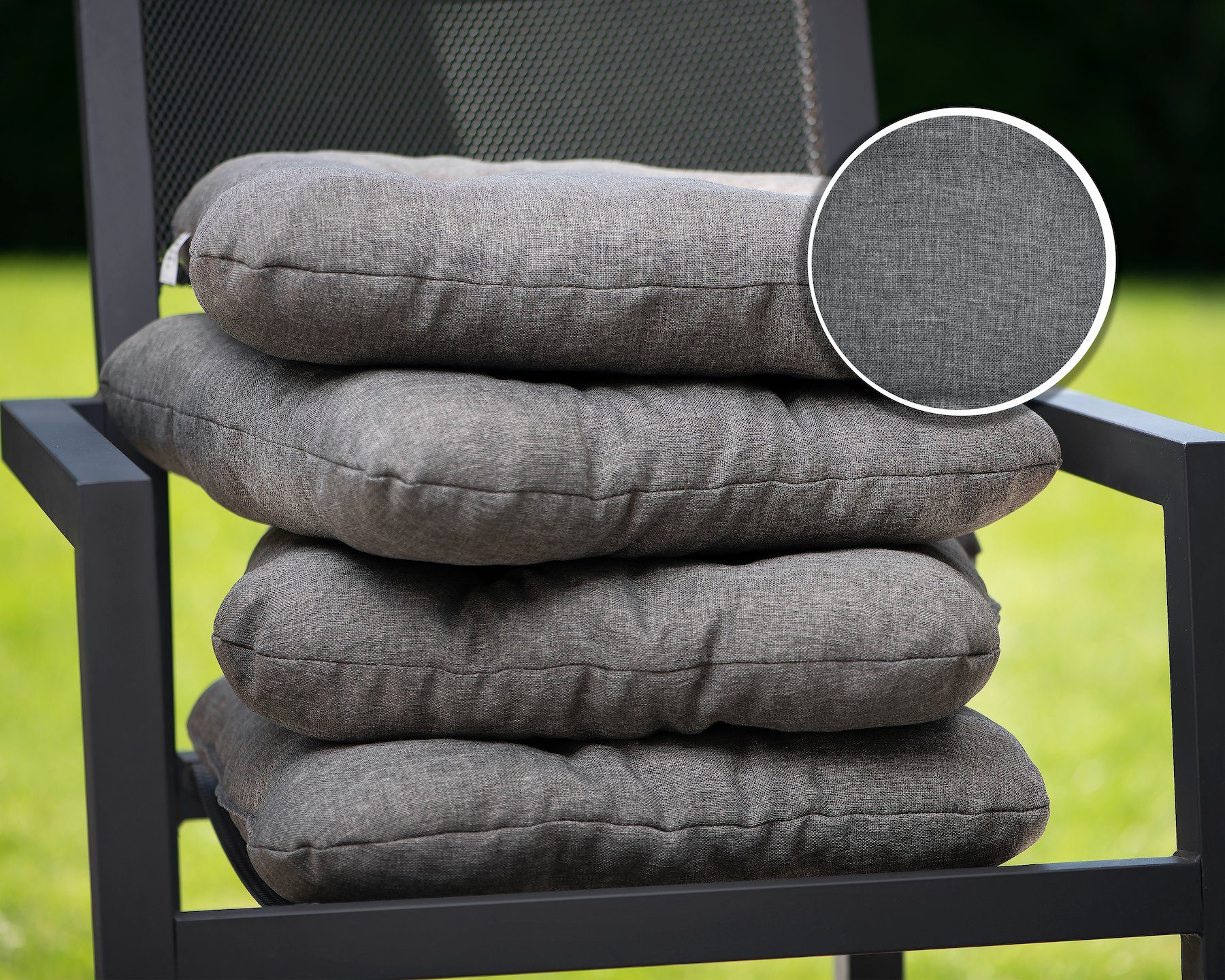 sunnypillow Stuhlkissen 4er Set Stuhlkissen 40x40 cm Bequeme 8cm, Polsterauflage Auflage für Stühle / Bänke
