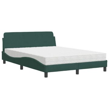 vidaXL Bett Bett mit Matratze Dunkelgrün 120x200 cm Samt