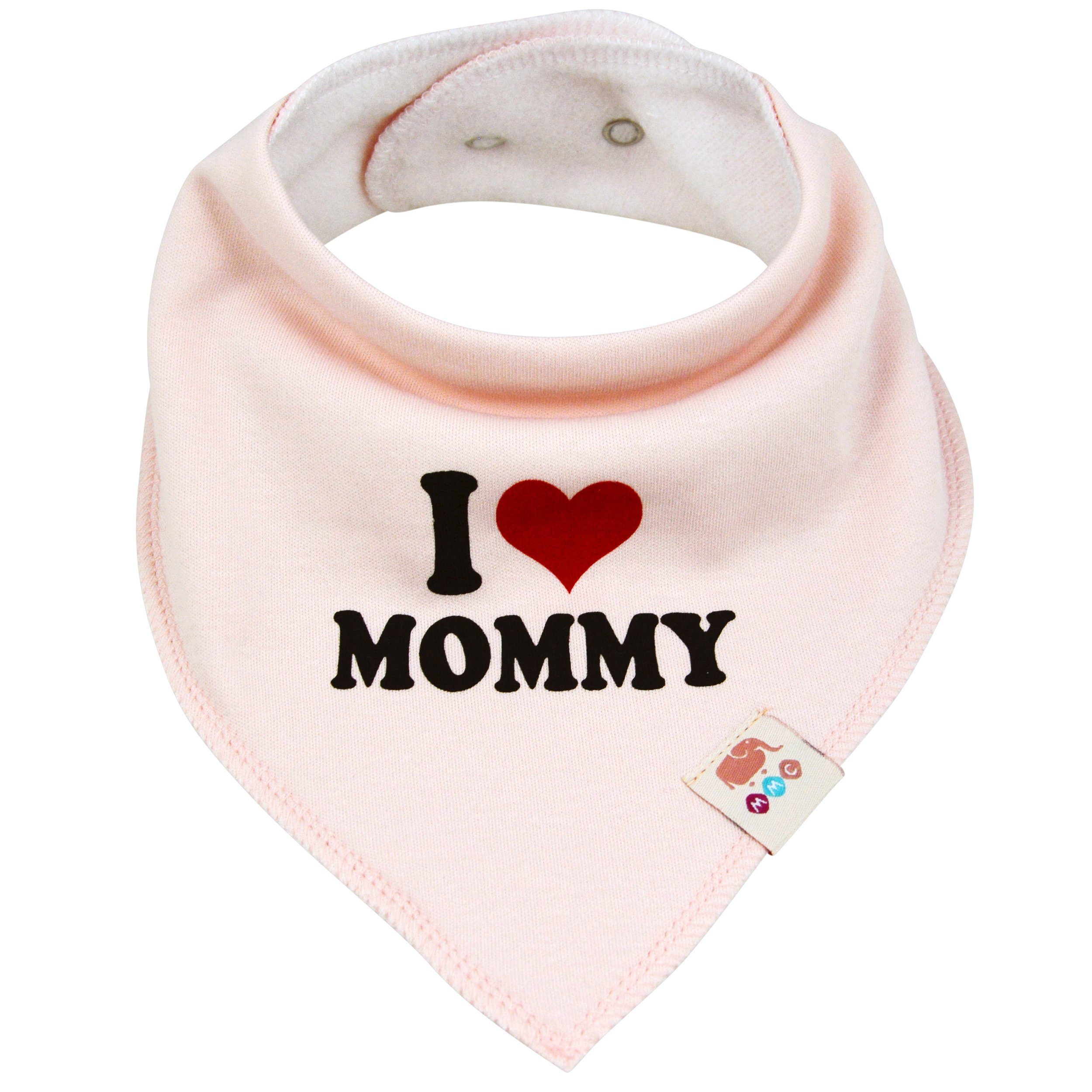 M.M.C. Lätzchen I Love Mommy Daddy Dreieckstücher, (6-St), Halstücher